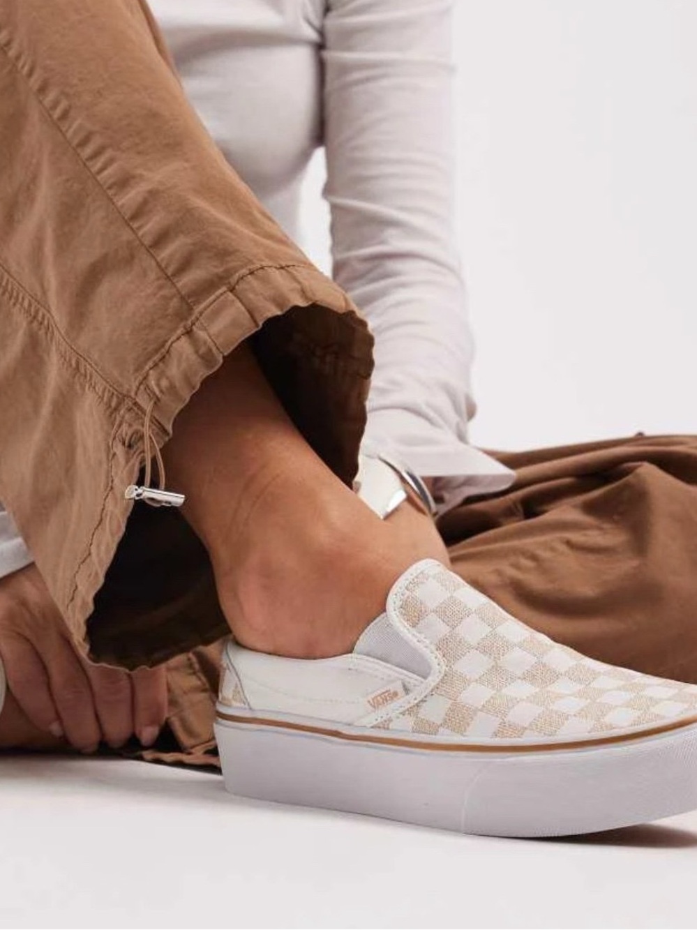 VANS checkerboard metallic gold platform slip on shoes sneakers women’s 9 new - Picture 8 of 8